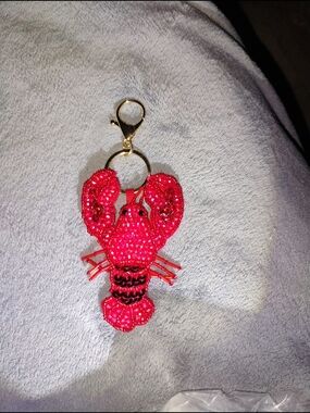 Red Beaded Lobster Keychain Bag Charm